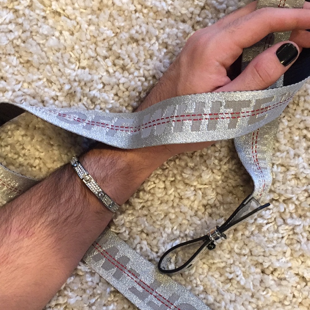 AUTHENTIC OFF WHITE BAG STRAP (sparkly)